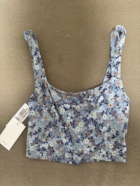Wilfred Light Blue Floral Cropped Tank